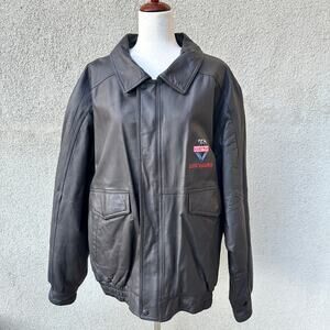 Vintage Handyman Club of America Lifetime Member Leather Bomber Jacket